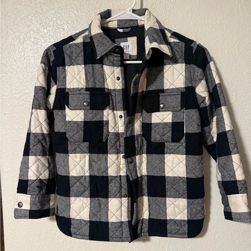 GAP Kids Quilted Buffalo Plaid Shirt-Jacket